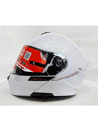 MT Kask mt Genesis Sv A0 Çene Açılır Kask Parlak Beyaz