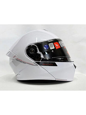 MT Kask mt Genesis Sv A0 Çene Açılır Kask Parlak Beyaz