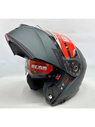 MT Kask mt Genesis Sv Çene Açılır Kask Mat Anthracite Grey