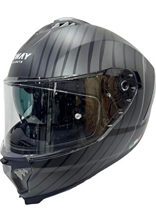 Sway Kask Sway Sw 865 Space Black Whıte Güneş Gözlüklü