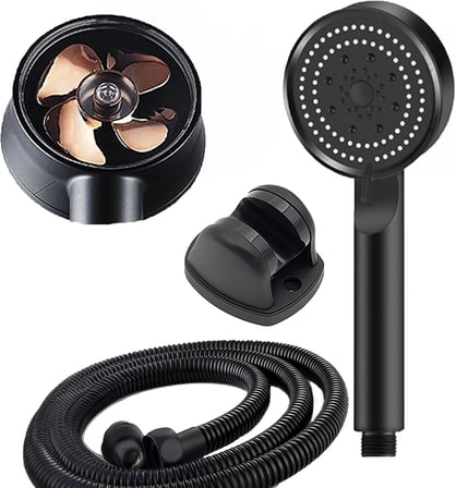 Turbo Pervaneli 5 Fonksiyonlu Duş Başlığı Duş Hortumu 150 Cm Ve Mafsal Set