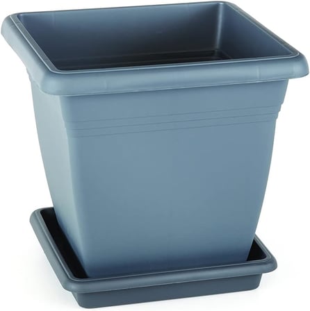 VK04 Villa Kare Saksı No:4 Tabaklı 40 cm, 32 Litre Antrasit