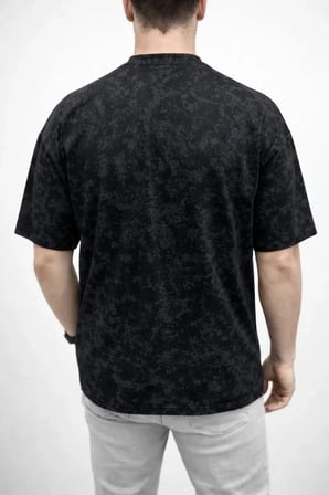 Modi Green Erkek Premium Tişört OSY Yumuşak Dokulu Yıkamalı Oversize T-Shirt - Siyah