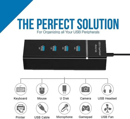4 Port USB 3.0 Çoklayıcı Hub - Tüm Cihazlarla Uyumlu Splitter zr248