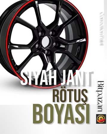 Parlak Siyah Jant Rötuş Boyası 25 ml – Fırçalı Şişe | Alüminyum Jant Çizik Giderici Tamir Boyası