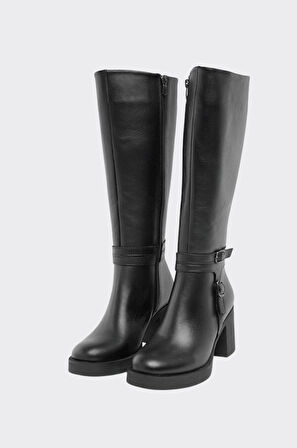 Hakiki Deri Fermarlı Kadın Çizme