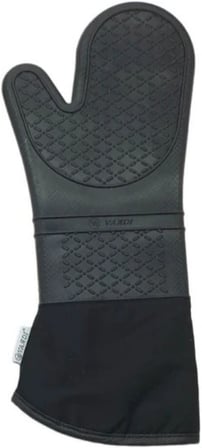 Gri Silikon Yanmaz Yapışmaz Isı Yalıtımlı Mutfak Fırın Eldiveni, Döküm Tencere Sahan Tutacağı, 35 Cm
