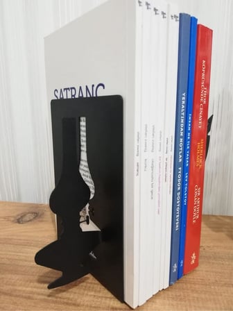 Dekoratif Divit ve Gaz Lambası Desenli Metal Kitap Tutucu 2’li paket MK15S