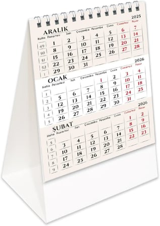 2026 Mevsimler Piramit Masa Takvimi Dikey Masaüstü Takvim 12x19,5 cm