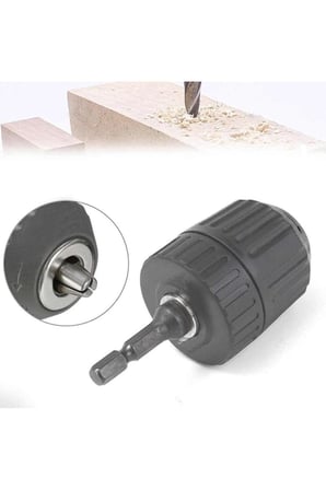 Depolife Şarjlı Vidama Matkap Için 1/4 Hex Adaptörlü Mandren 10Mm 3/8 Mm Otomatik Anahtarsız Süpra Mandren