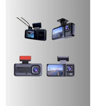 3 Kameralı Araç İçi Kayıt Cihazı 1080P Full HD Gece Görüşlü ve Wi-Fi Bağlantılı