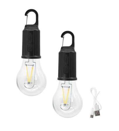 3 farklı mod led'li şarjlı asma kancalı kamp lambası taşınabilir ampul