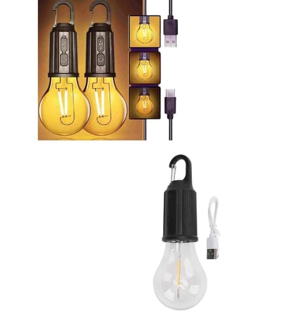 3 farklı mod led'li şarjlı asma kancalı kamp lambası taşınabilir ampul