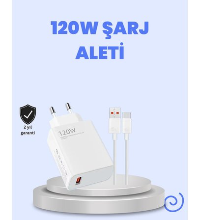 120 Watt Turbo Şarj Cihazı Xiaomi Redmi Note 10 11 12 Uyumlu