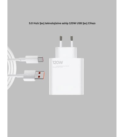 120 Watt Turbo Şarj Cihazı Xiaomi Redmi Note 10 11 12 Uyumlu