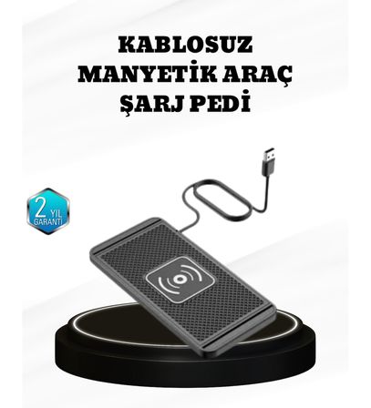 15W Manyetik Kablosuz Şarj Pedi Araç Masa Kullanımına Uygun Qi Şarj Cihazı