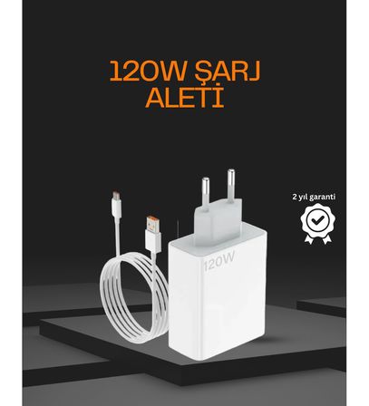 120 Watt Type C Şarj Başlığı Poco X3 X4 X5 Pro Uyumlu