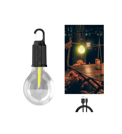 3 Farklı Mod Led'Li Şarjlı Asma Kancalı Kamp Lambası Taşınabilir Ampul