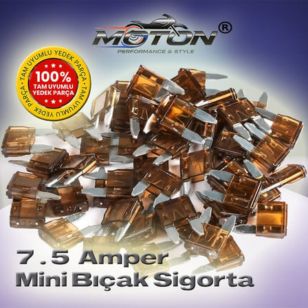 7.5 Amper Mini (Küçük Tip) Bıçak Sigorta (10 Adet)