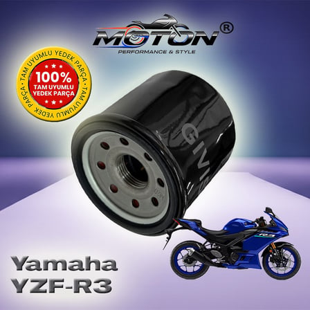 Yamaha YZF R3 Uyumlu Yağ Filtresi - Yüksek Performans Muadil Filtre (HF204 / 1WD Uyumlu)