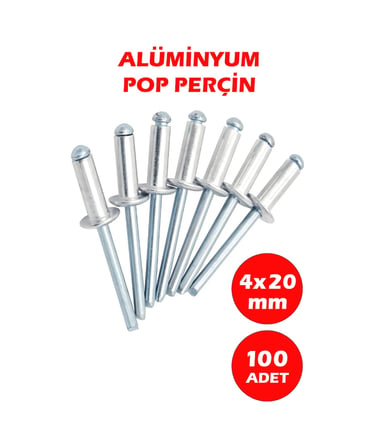 4X20 Alüminyum Pop Perçin 100 Adet 