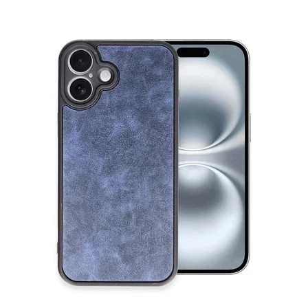 Apple İphone 16 Plus Kılıf Aras Deri Kapak - Lacivert