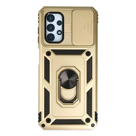 Samsung Galaxy A33 5g Kılıf Pars Lens Yüzüklü Silikon - Gold