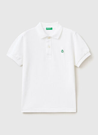 Benetton Düz Beyaz Erkek Çocuk Polo T-Shirt 3089C300Q