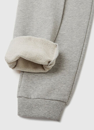 Benetton Gri Melanj Kız Çocuk Dar Paça Düz Eşofman Altı 3J68CF02H