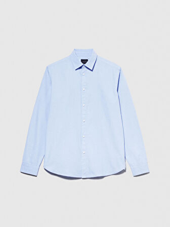 %100 Koton Arkası Pileli Oxford Gömlek Erkek Renkli Gömlek - 323A5ELCSQ02E