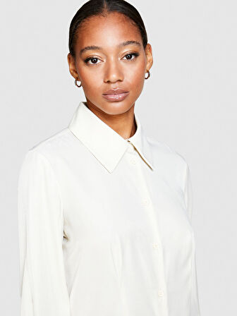 Viskoz Karışımlı Saten Gömlek Kadın 0L8 Gömlek - 323A54YTLQ05J