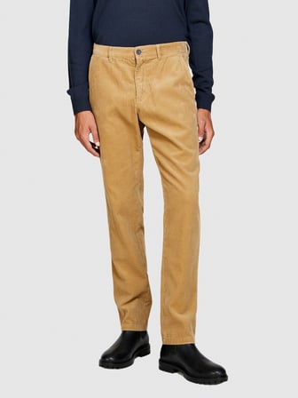 %100 Koton Slim Fit Fitilli Kadife Pantolon Erkek Bej T-Shirt - 323A4SFRSF03D