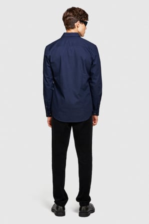 %100 Koton Slim Fit Fitilli Kadife Pantolon Erkek Siyah T-Shirt - 323A4SFRSF03D