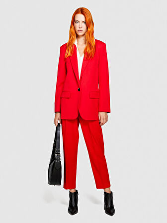 Poliviskoz Esnek Vatkalı Blazer Ceket Kadın Kırmızı Ceket - 323A2ZCWLW00M