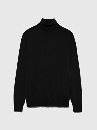 Yün Karışımlı Slim Fit Kazak Erkek Siyah Kazak - 323A11BAS200A