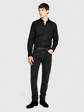 Slim Fit Esnek Koton Gömlek Erkek Siyah Gömlek - 323A5CNX5QL19
