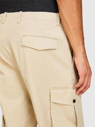 Esnek Trapered Fit Kargo Pantolon Erkek Beyaz T-Shirt - 323A4AIHSF02V