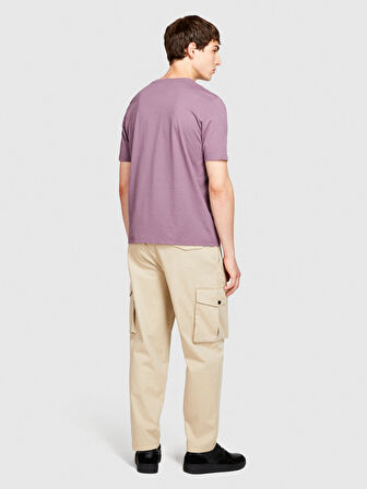 %100 Koton Regular Fit Cepli T-Shirt Erkek Mor T-Shirt - 323A3096S1033