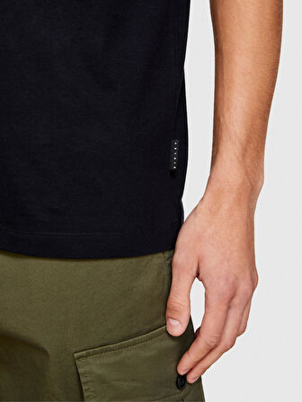 %100 Koton Regular Fit T-Shirt Erkek Siyah T-Shirt - 323A3096S101J