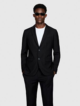 Poliviskoz Slim Fit Ceket Erkek Siyah Ceket - 323A2KI352Y89