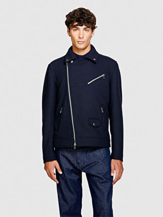 Yün Karışımlı Çapraz Kapamalı Kaban Erkek Renkli Mont - 323A2H4ZSN02K