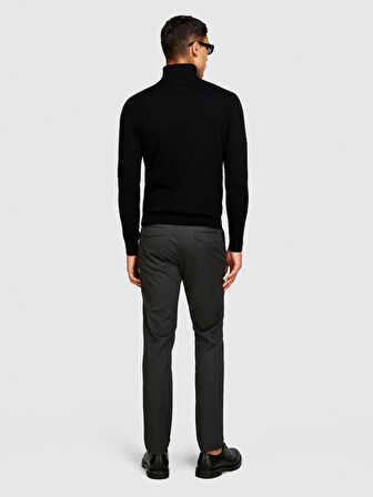 Koton Karışımlı Dik Yaka Kazak Erkek Siyah Kazak - 323A10F2S2244