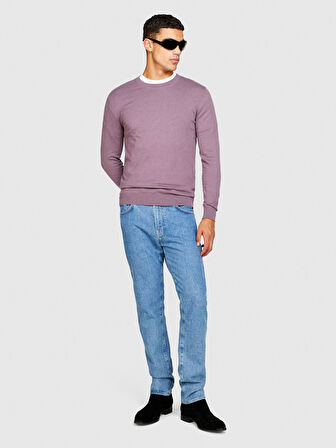 Koton Karışımlı Bisiklet Yaka Kazak Erkek Mor Kazak - 323A10F2S1C78