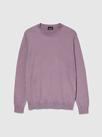 Koton Karışımlı Bisiklet Yaka Kazak Erkek Mor Kazak - 323A10F2S1C78