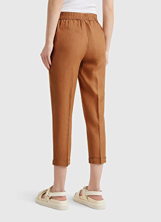 Benetton Lastikli Bel Normal Bej Kadın Pantolon 4AGH558X5
