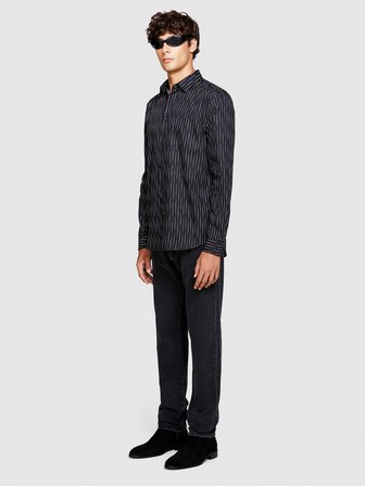 %100 Koton Slim Fit Geometrik Desenli Poplin Gömlek Erkek Renkli Gömlek - 323A58J2SQ033
