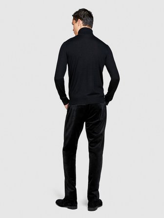 Regular Fit Kadife Pantolon Erkek Siyah T-Shirt - 323A42QJSF041