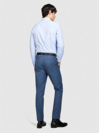 Streç Pamuklu Dar Kesim Gömlek Erkek Mavi Gömlek - 324P5CNX5QL19