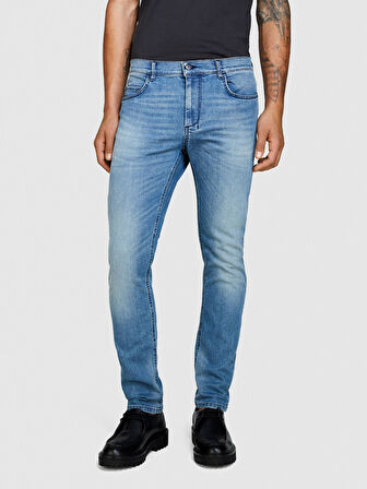 Pamuk Karışımlı Yıkama Efektli Skinny Fit Denim Pantolon Erkek Siyah Mix Pantolon - 324P4Y7V576L9