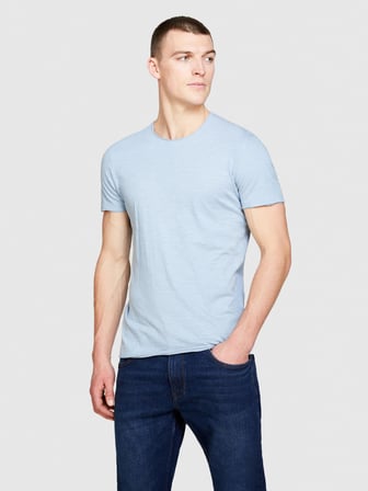 %100 Pamuk Bisiklet Yaka Slim Fit T-Shirt Erkek 3W9 T-Shirt - 324P3WF0S101K